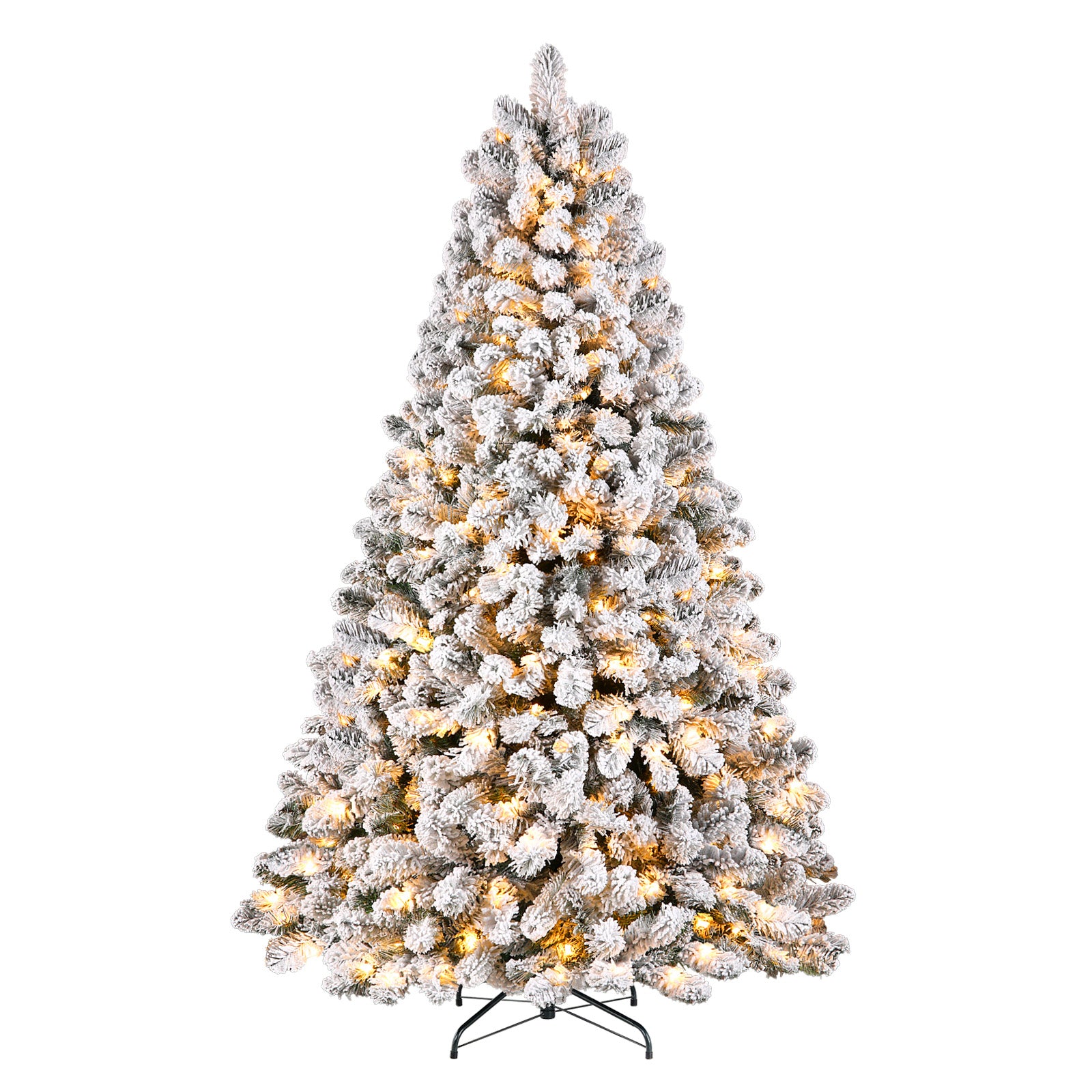9ft Warm White Lights Snow Flocked Spruce Artificial Xmas Christmas Trees - Image 8
