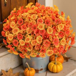 20 Bundles Outdoors Autumn UV Resistant Silk Colorful Morning Glory Realistic Faux Flowers