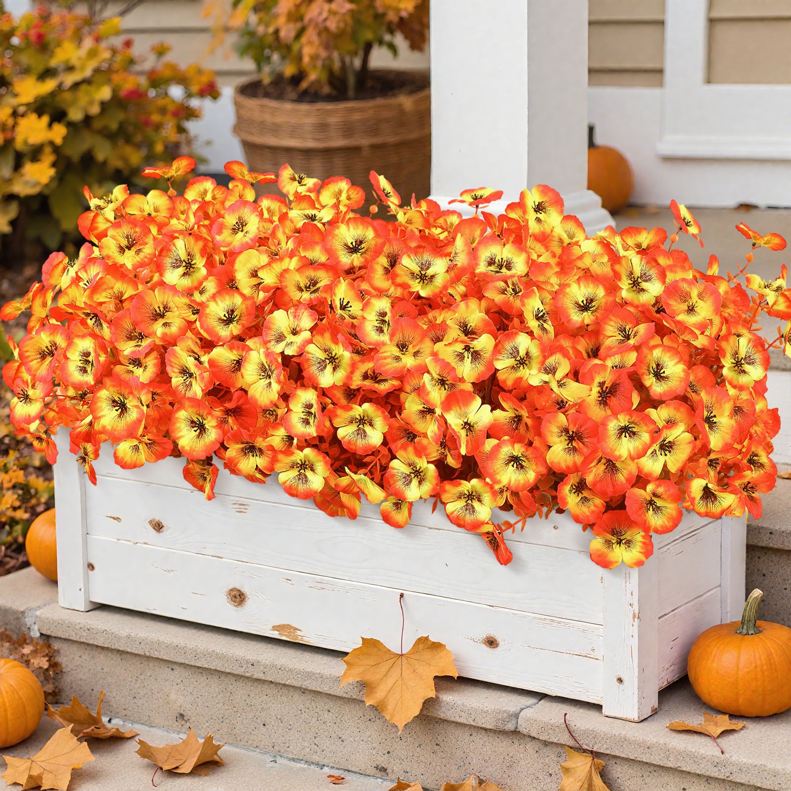 20 Bundles Outdoors Autumn Artificial FauxUV Resistant Realistic Big Pansies - Image 5