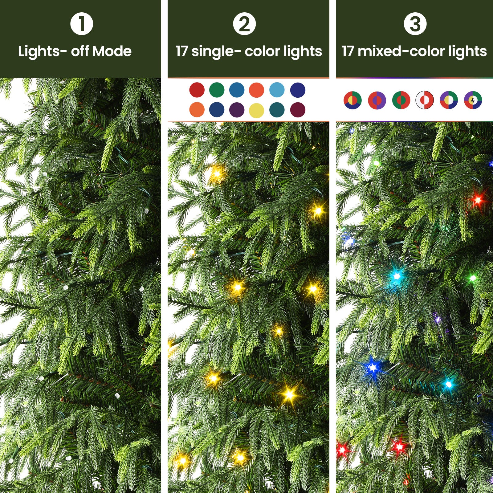 4ft Norfolk Pine Christmas Trees with RGB Lights - Image 3