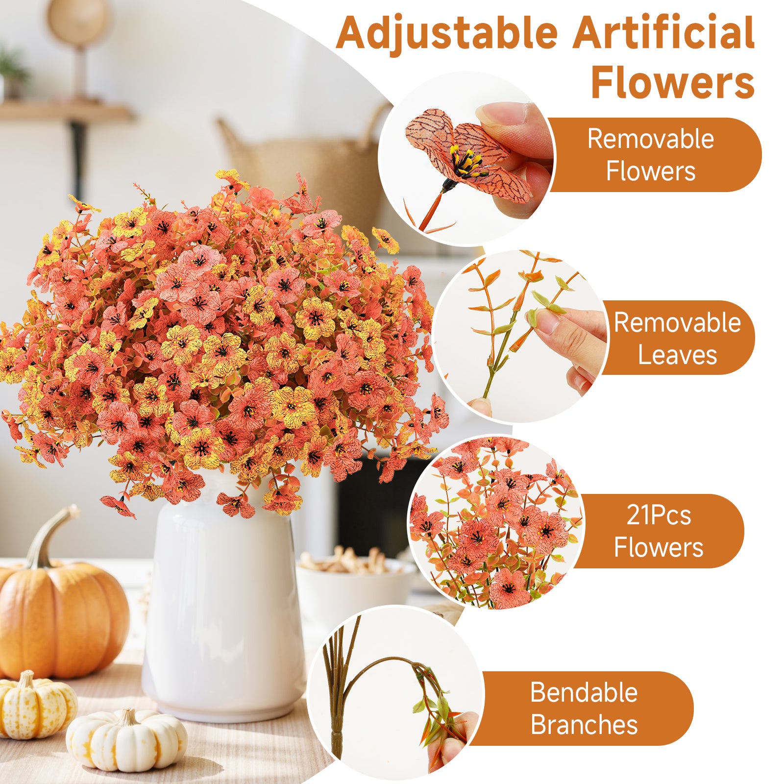 24 Bundles Autumn Outdoors Artificial Faux UV Resistant Violet & Eucalyptus & Lavender - Image 6