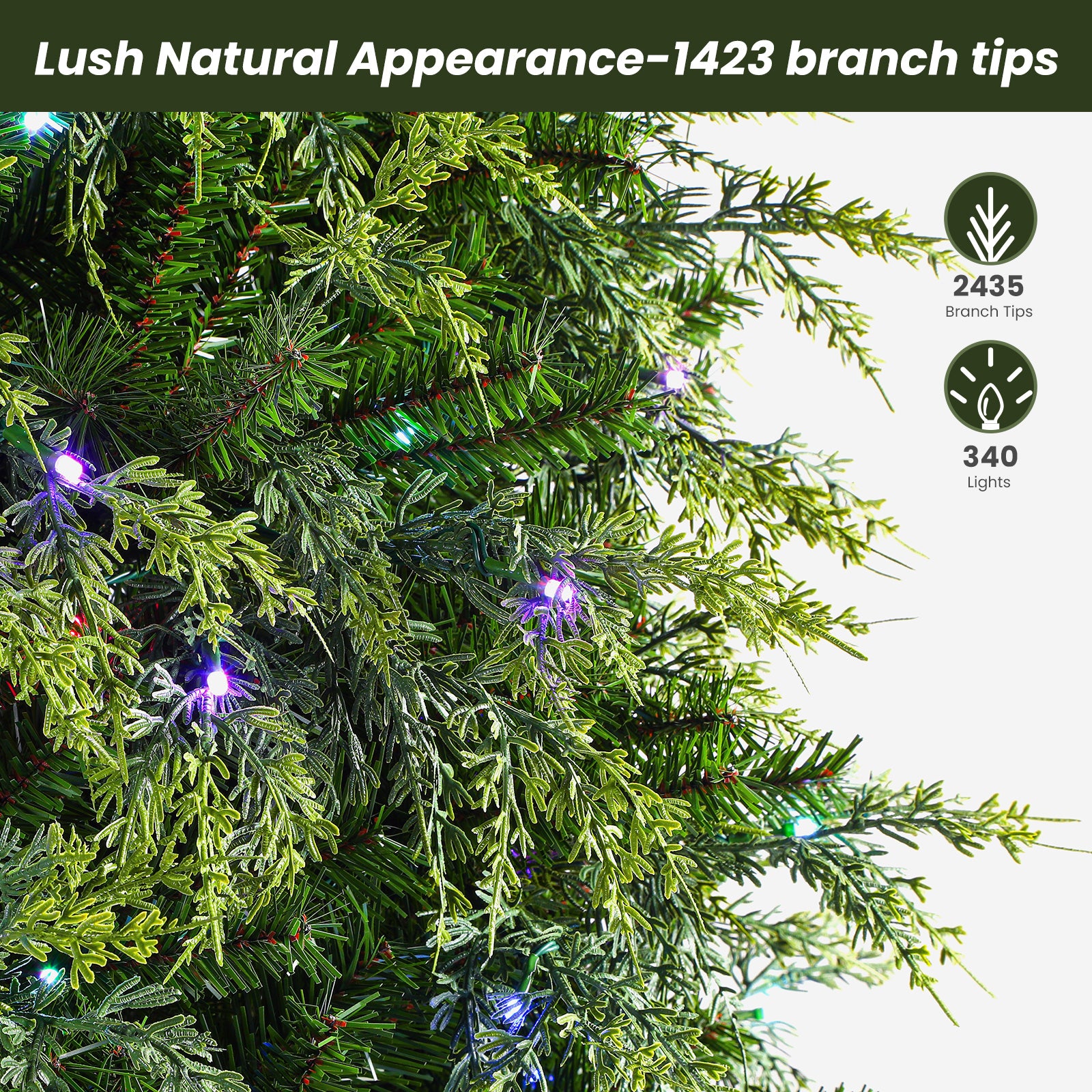 Cedar Cypress Artificial Christmas Tree with RGB Lights 106 Lights Modes - Image 21