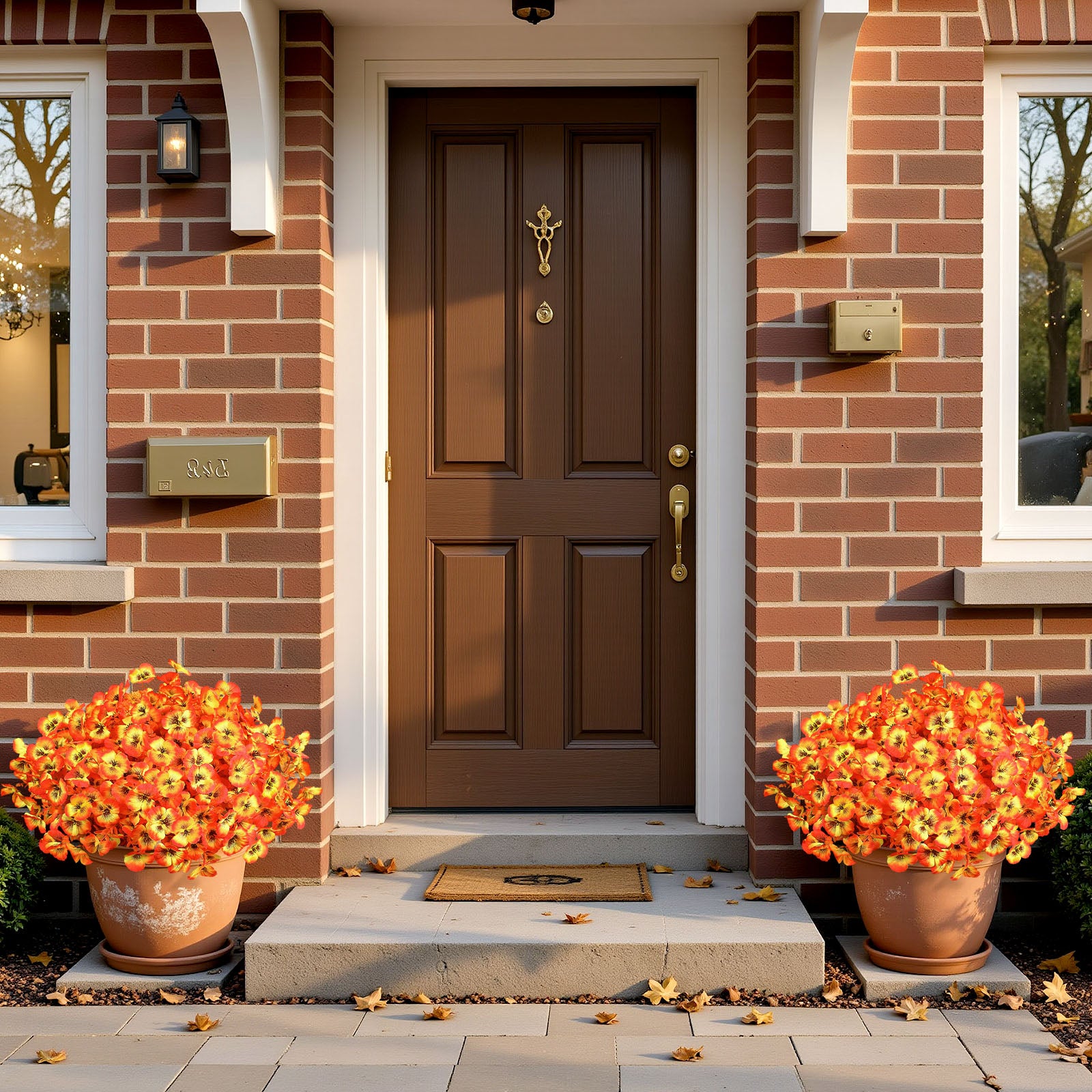 20 Bundles Outdoors Autumn Artificial FauxUV Resistant Realistic Big Pansies - Image 4