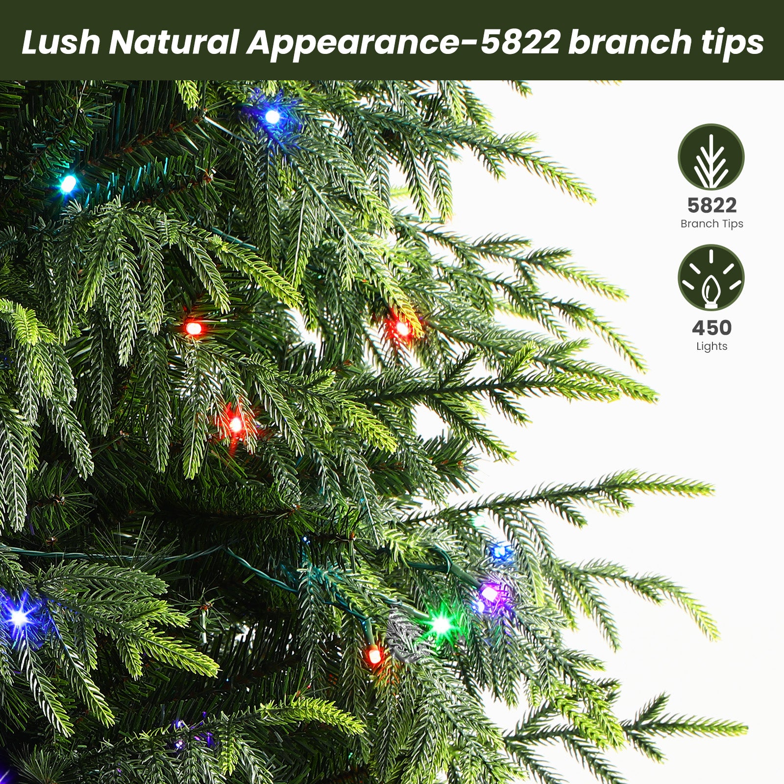 7.5ft Norfolk Pine Christmas Trees with RGB Lights - Image 6