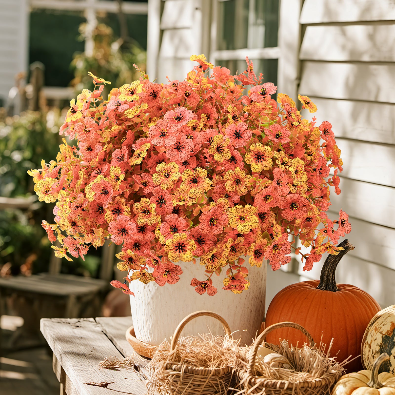 24 Bundles Autumn Outdoors Artificial Faux UV Resistant Violet & Eucalyptus & Lavender