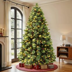 6ft Prelit Multi-Color Lights Carolina Pine Artificial Christmas Trees with Remote
