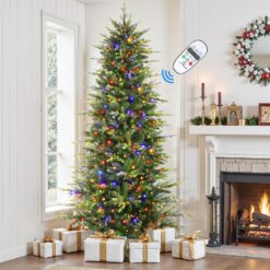 Alternative view of 4ft Aspen Slim Noble Fir Christmas Trees with Multi Color Lights