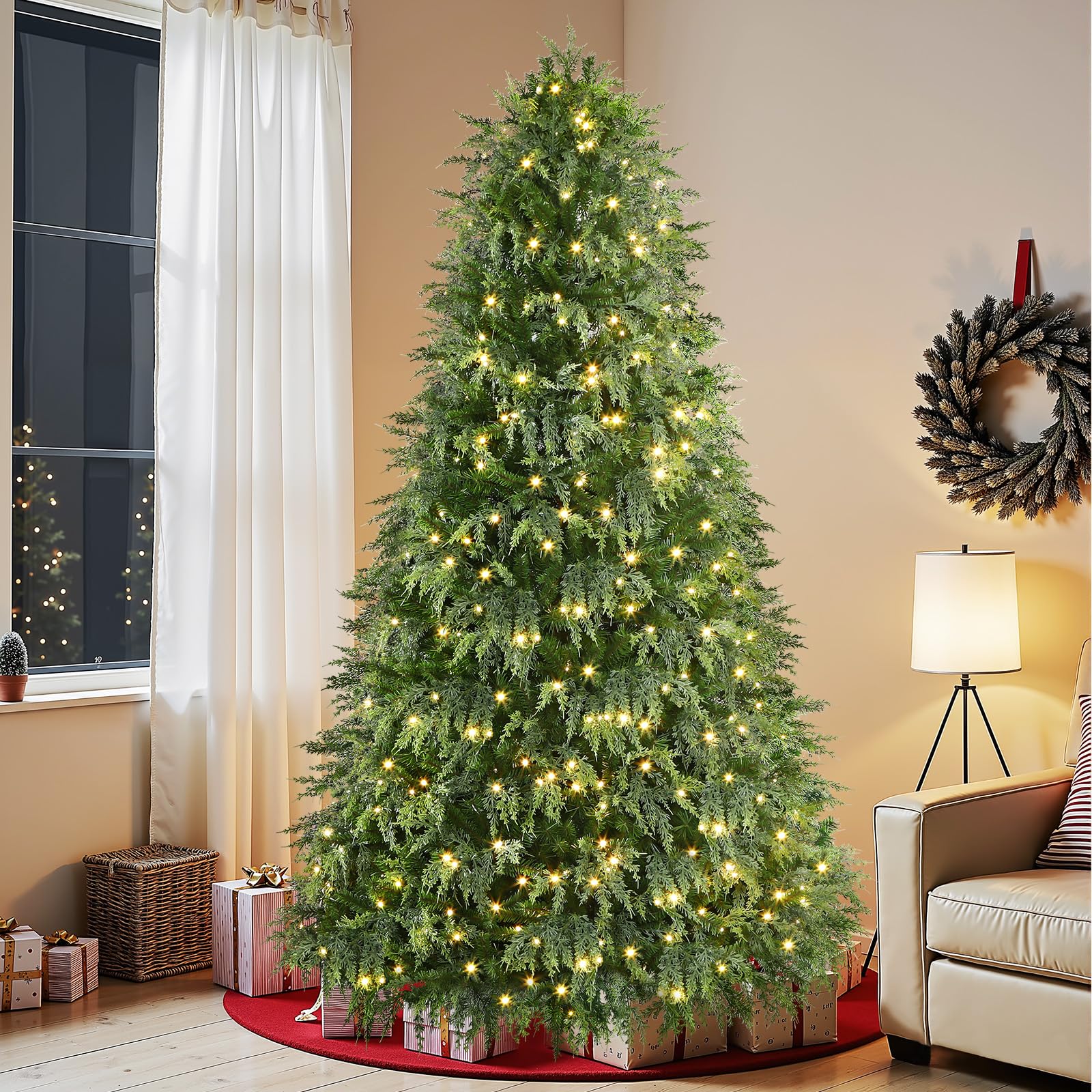 Cedar Cypress Artificial Christmas Tree with RGB Lights 106 Lights Modes - Image 9