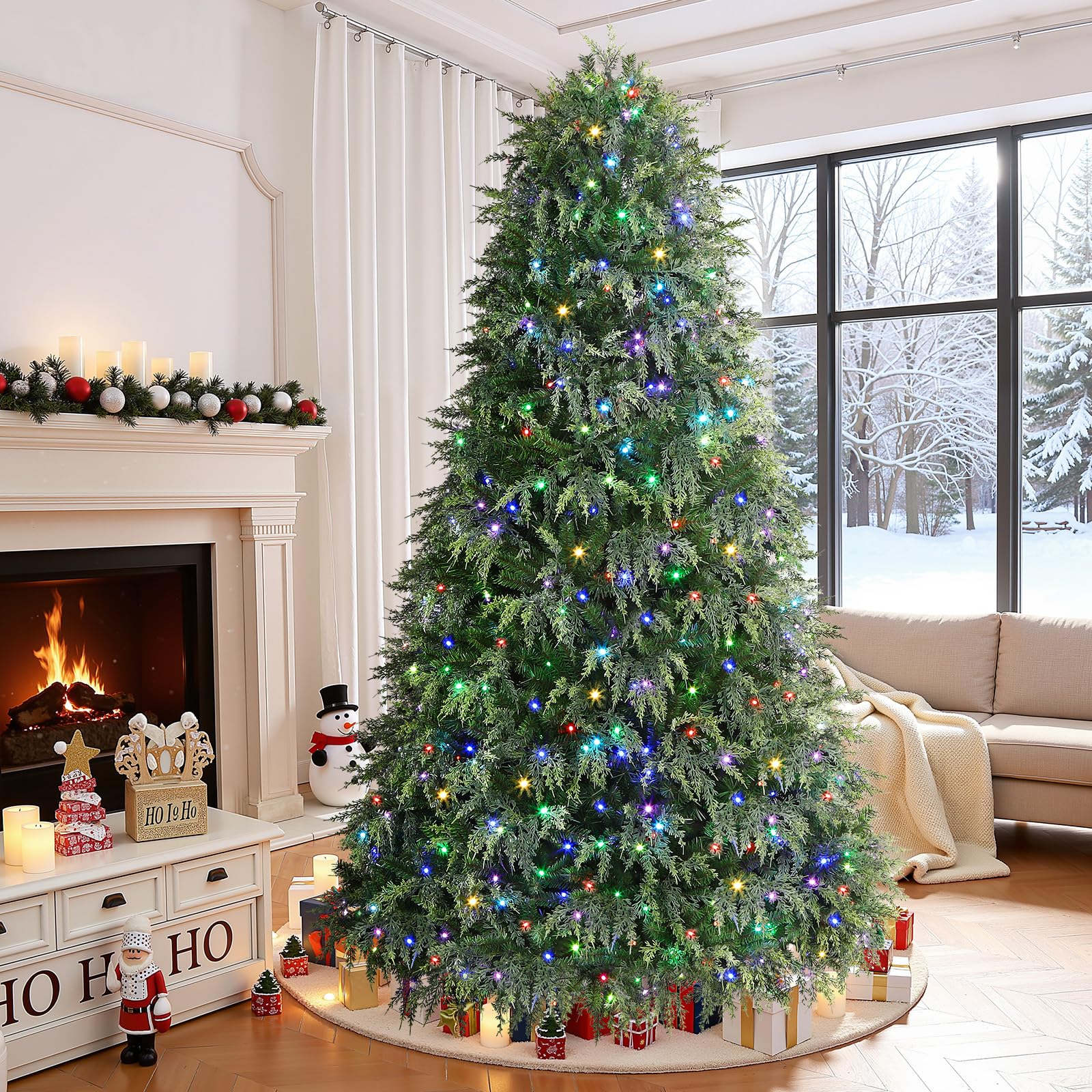 Cedar Cypress Artificial Christmas Tree with RGB Lights 106 Lights Modes - Image 2