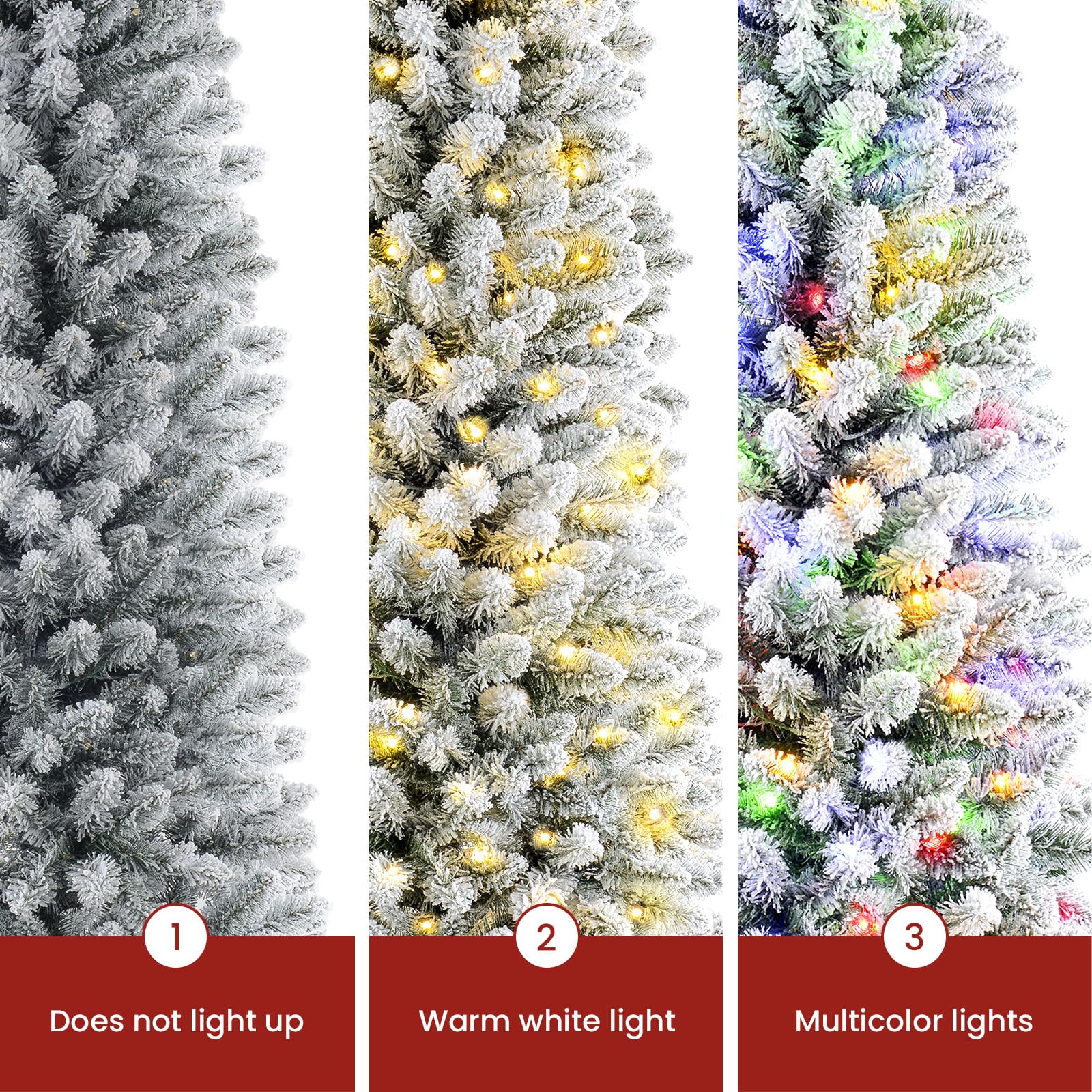 9ft Pre-lit Flocked Spruce Artificial Christmas Tree with 640 Multi-Color Lights - Image 5