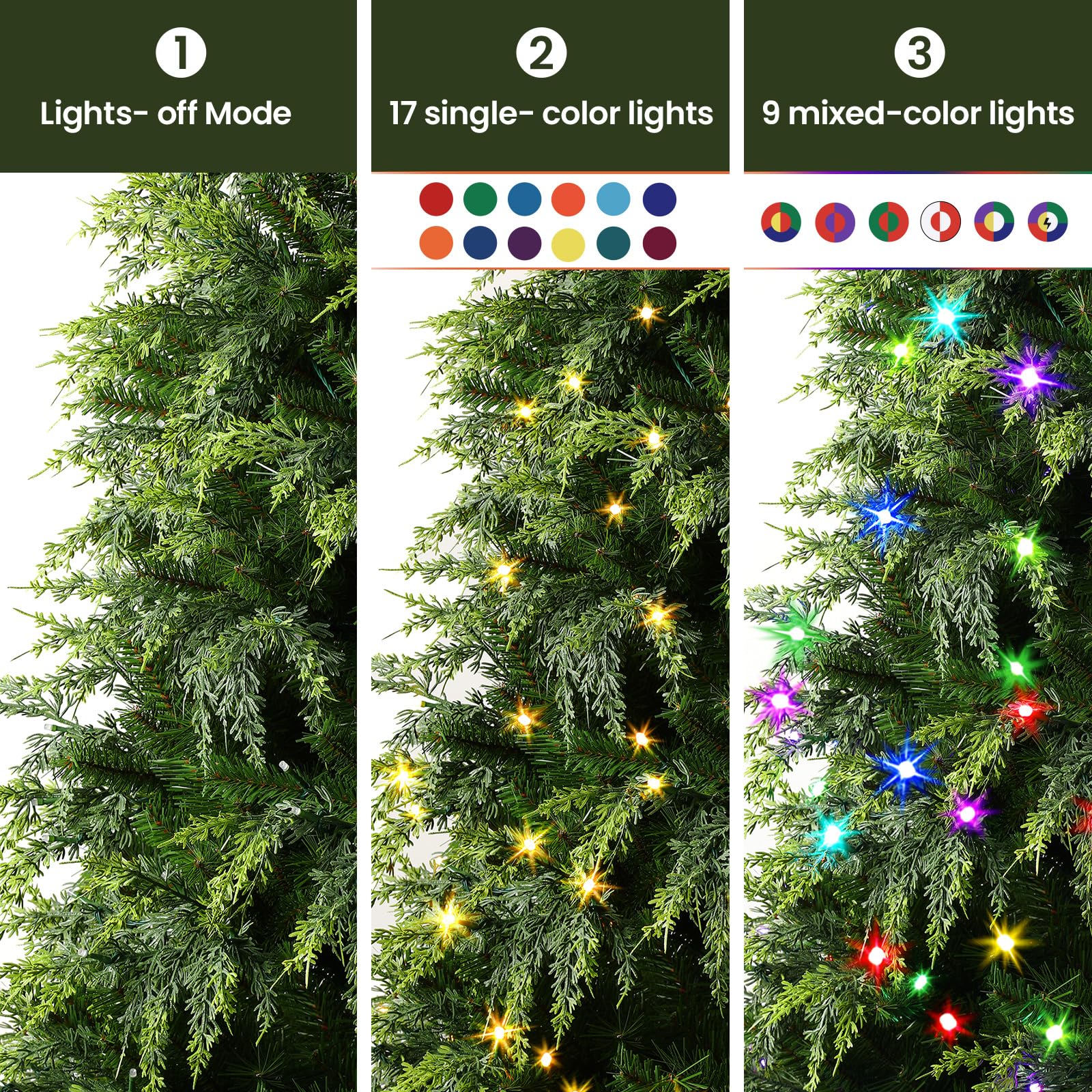 Cedar Cypress Artificial Christmas Tree with RGB Lights 106 Lights Modes - Image 25