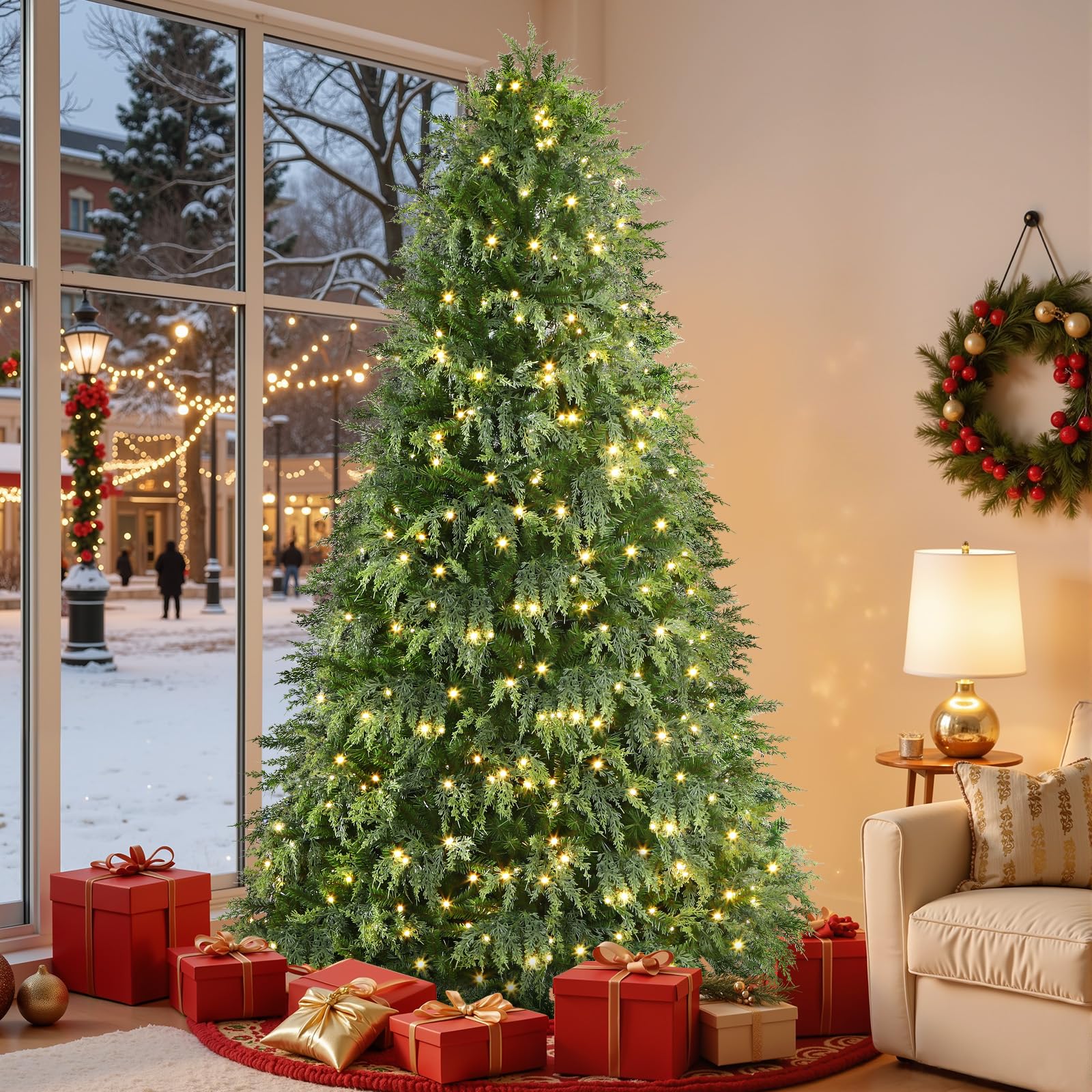 Cedar Cypress Artificial Christmas Tree with RGB Lights 106 Lights Modes - Image 10