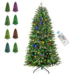 Alternative view of Pre-lit Fraser Fir Artificial Christmas Tree with RGB Lights 106 Modes Lights