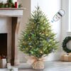 2ft Prelit Artificial Small Mini Christmas Tree with Color-changing LED Lights and Remote