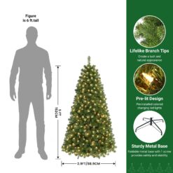 Alternative view of 5ft Prelit Warm White Lights Premium Artificial Hinged Christmas Tree