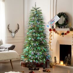 Pre-lit RGB Lights Realistic Artificial Upgraded Christmas Tree with Remote