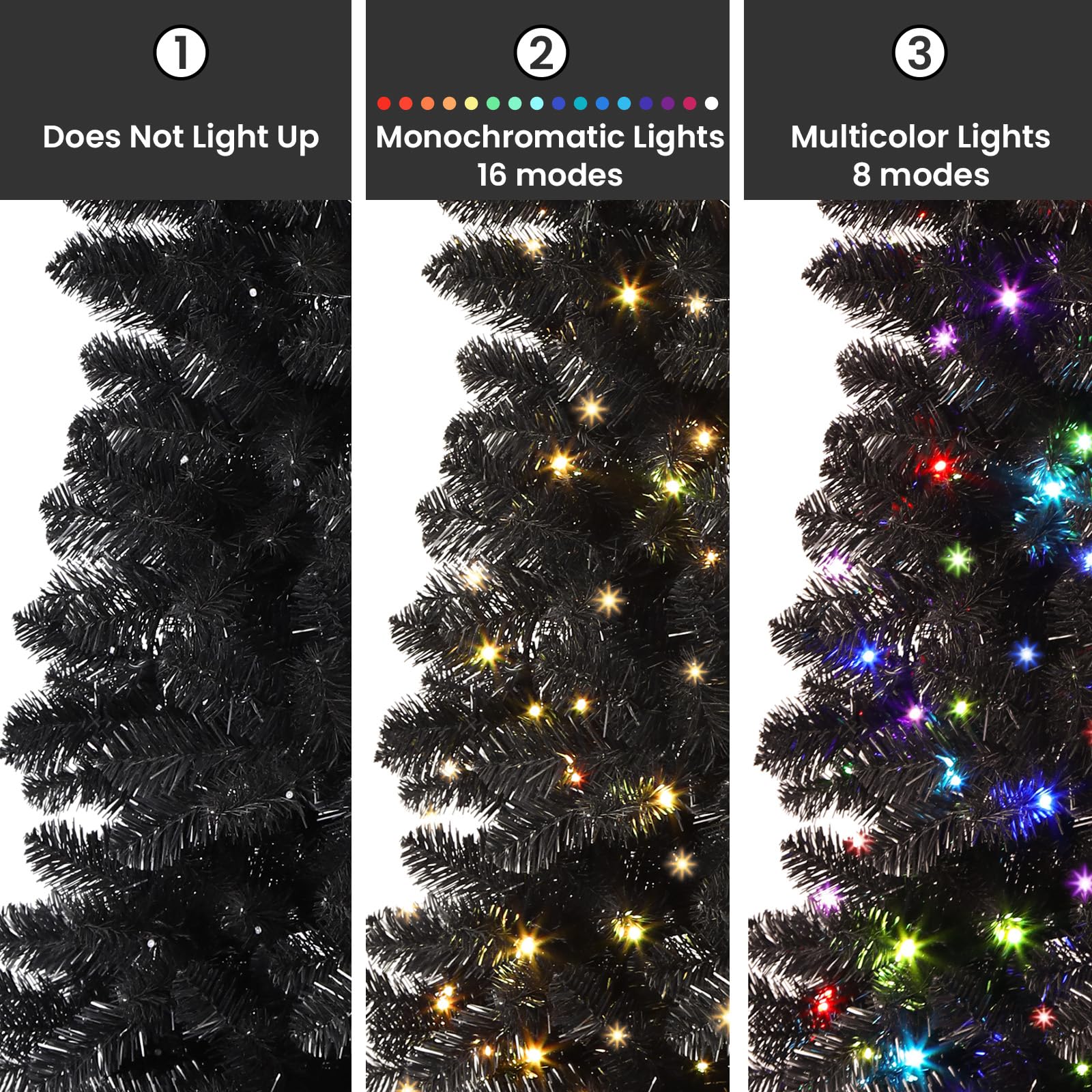 6ft Prelit RGB Lights Premium Artificial Hinged Christmas Tree - Image 4