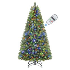 Alternative view of 7.5ft Pre-lit Classic Spruce Artificial Christmas Tree with Multi-Color LED Lights