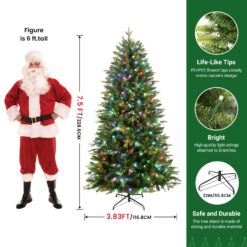 Alternative view of 7.5ft Upgraded Prelit Color Changing RGB Lights Artificial Hinged Christmas Tree with Remote Control