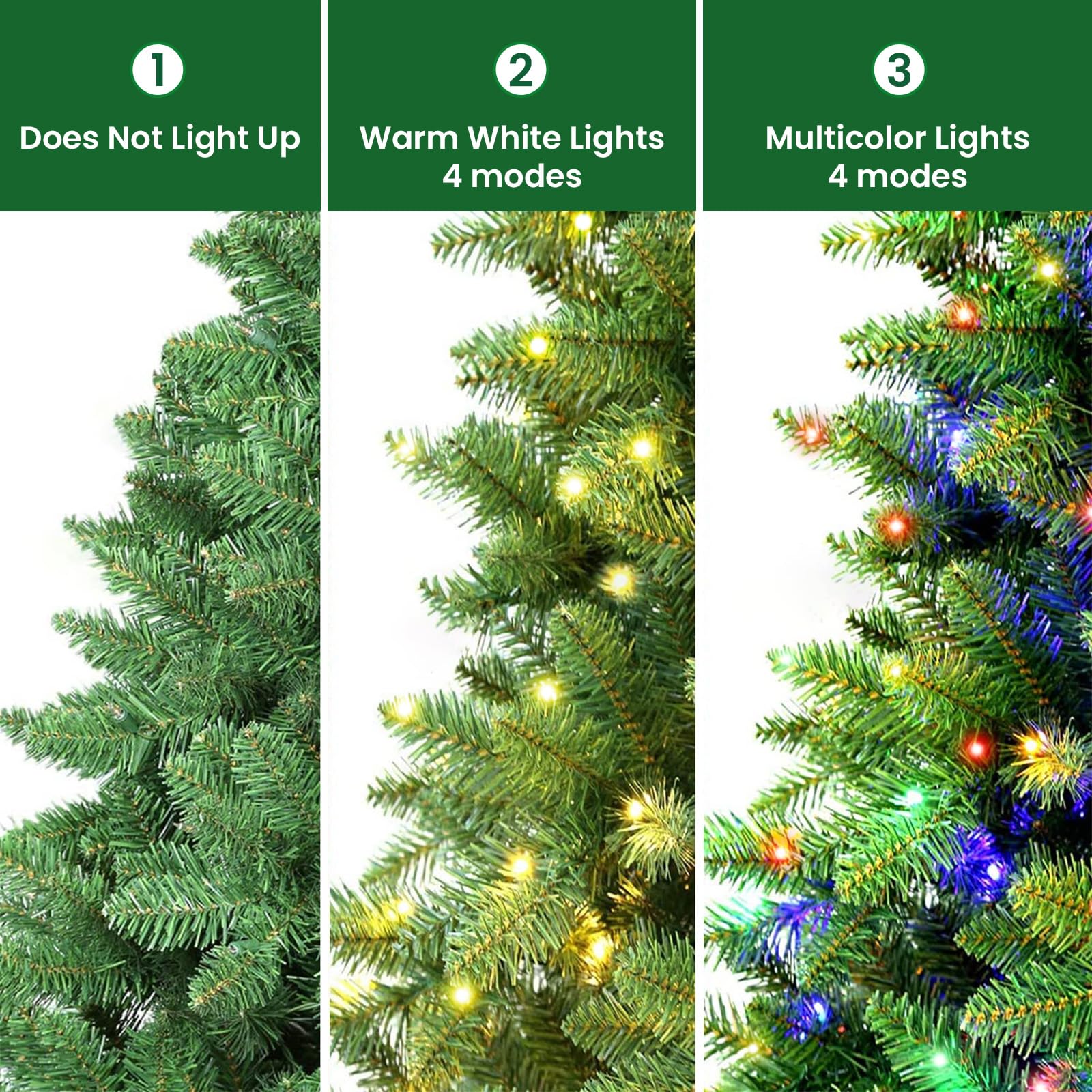 9ft Pre-lit Classic Spruce Artificial Christmas Tree with Multi-Color LED Lights - Image 3