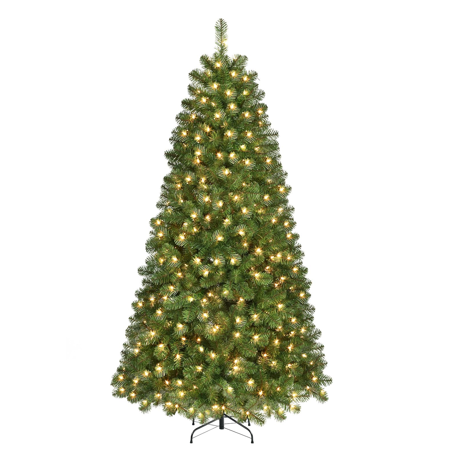 9ft Prelit Premium Artificial Hinged Christmas Tree with Warm White Lights - Image 7