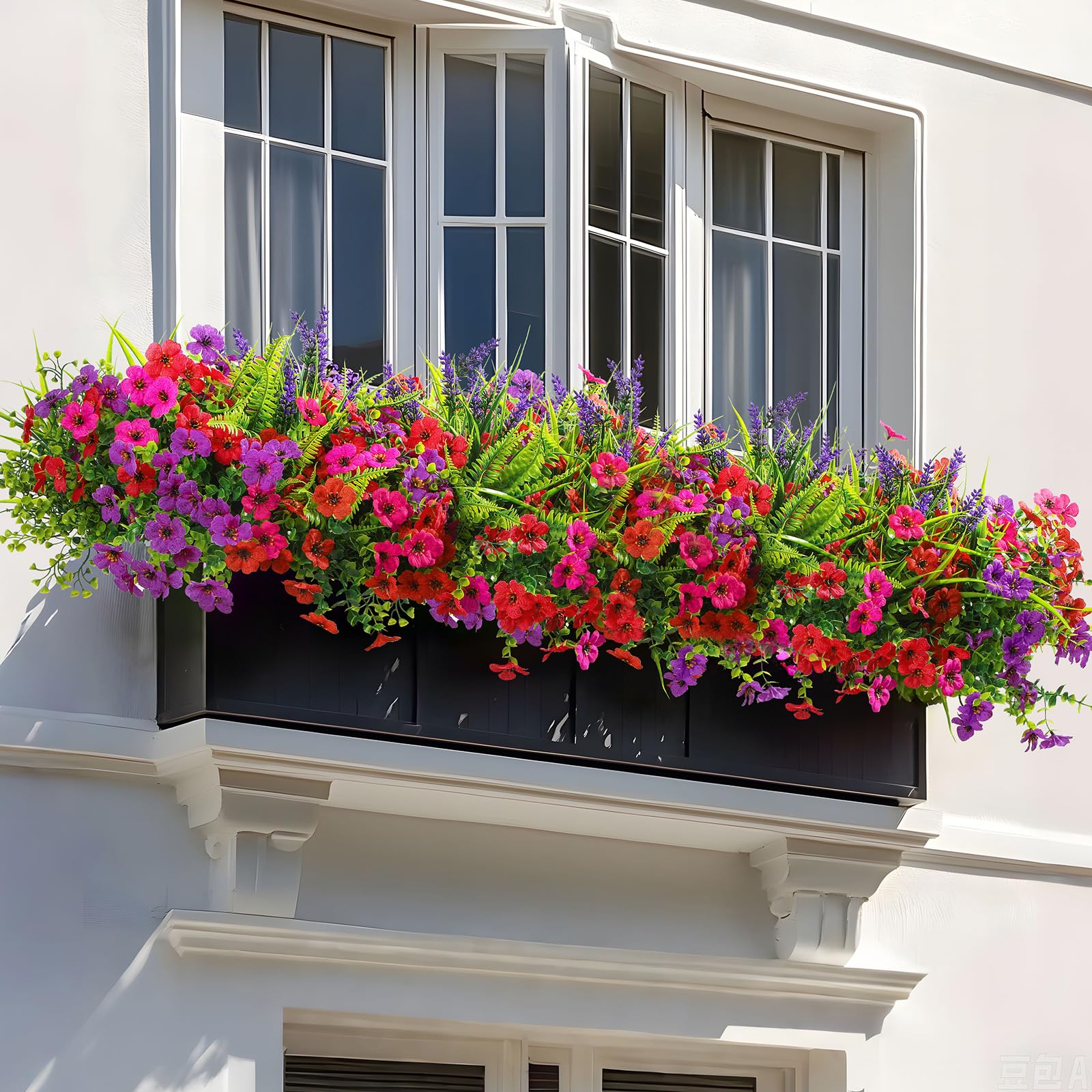 24 Bundles Artificial Flowers UV Resistant Eucalyptus Violet and Lavender Silk Fake Flowers(Red&Rose&Purple) - Image 5