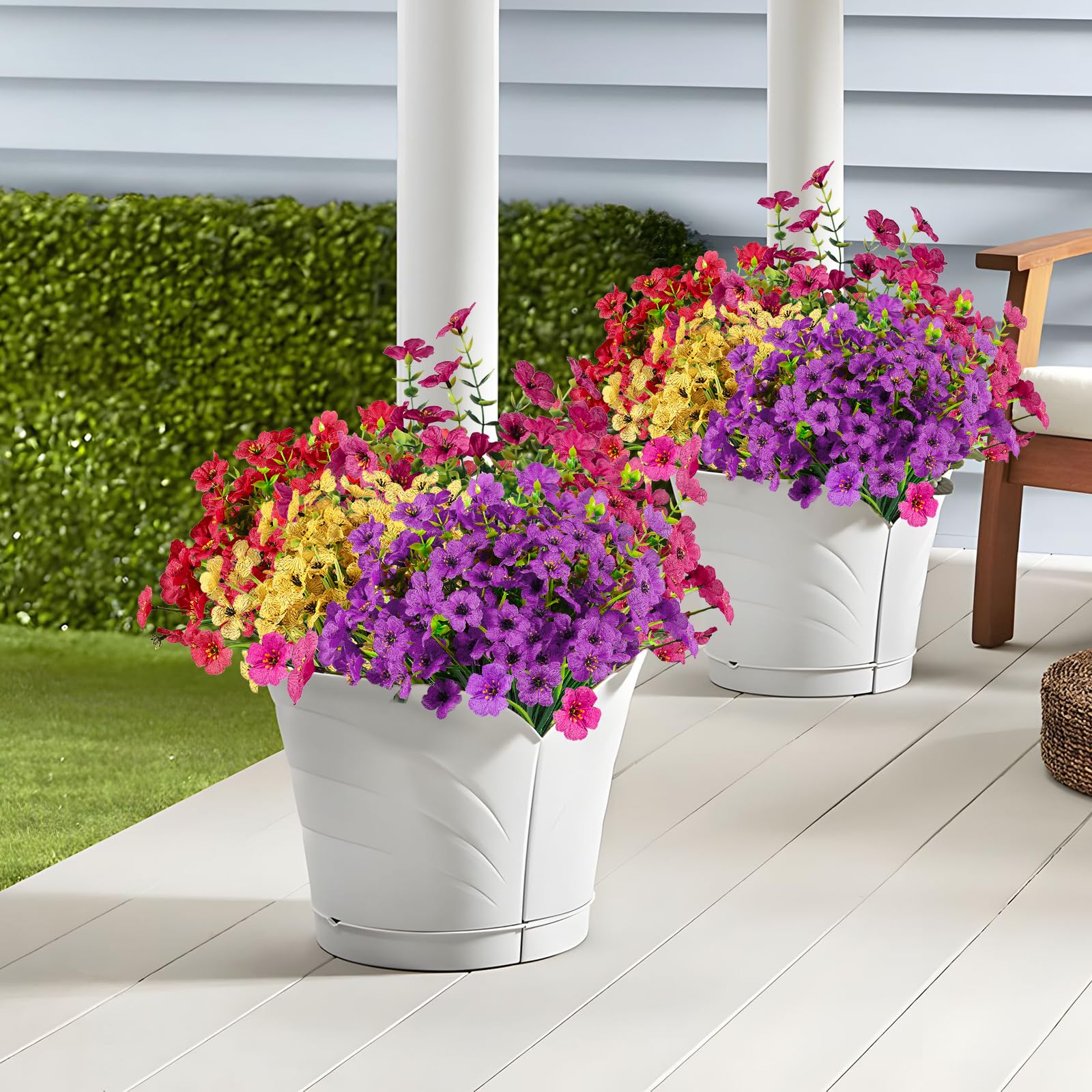 24 Bundles Artificial Faux Flowers Eucalyptus Violets(Mix 4 Colors) - Image 9