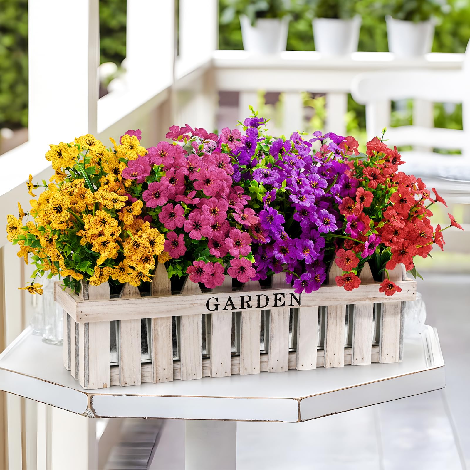 24 Bundles Artificial Faux Flowers Eucalyptus Violets(Mix 4 Colors) - Image 6