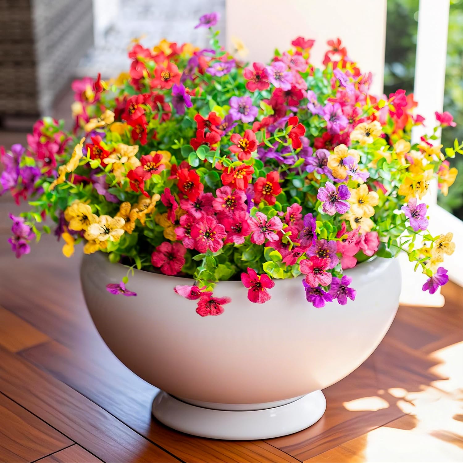 24 Bundles Artificial Faux Flowers Eucalyptus Violets(Mix 4 Colors) - Image 13