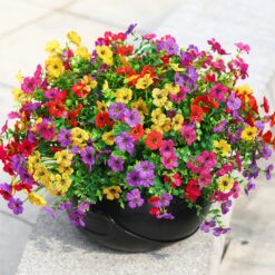 24 Bundles Artificial Faux Flowers Eucalyptus Violets(Mix 4 Colors)