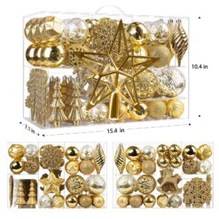 Alternative view of ✨ Luxury Gold Christmas Tree Ornament Set - 100 Pieces | Create Perfect Holiday Magic