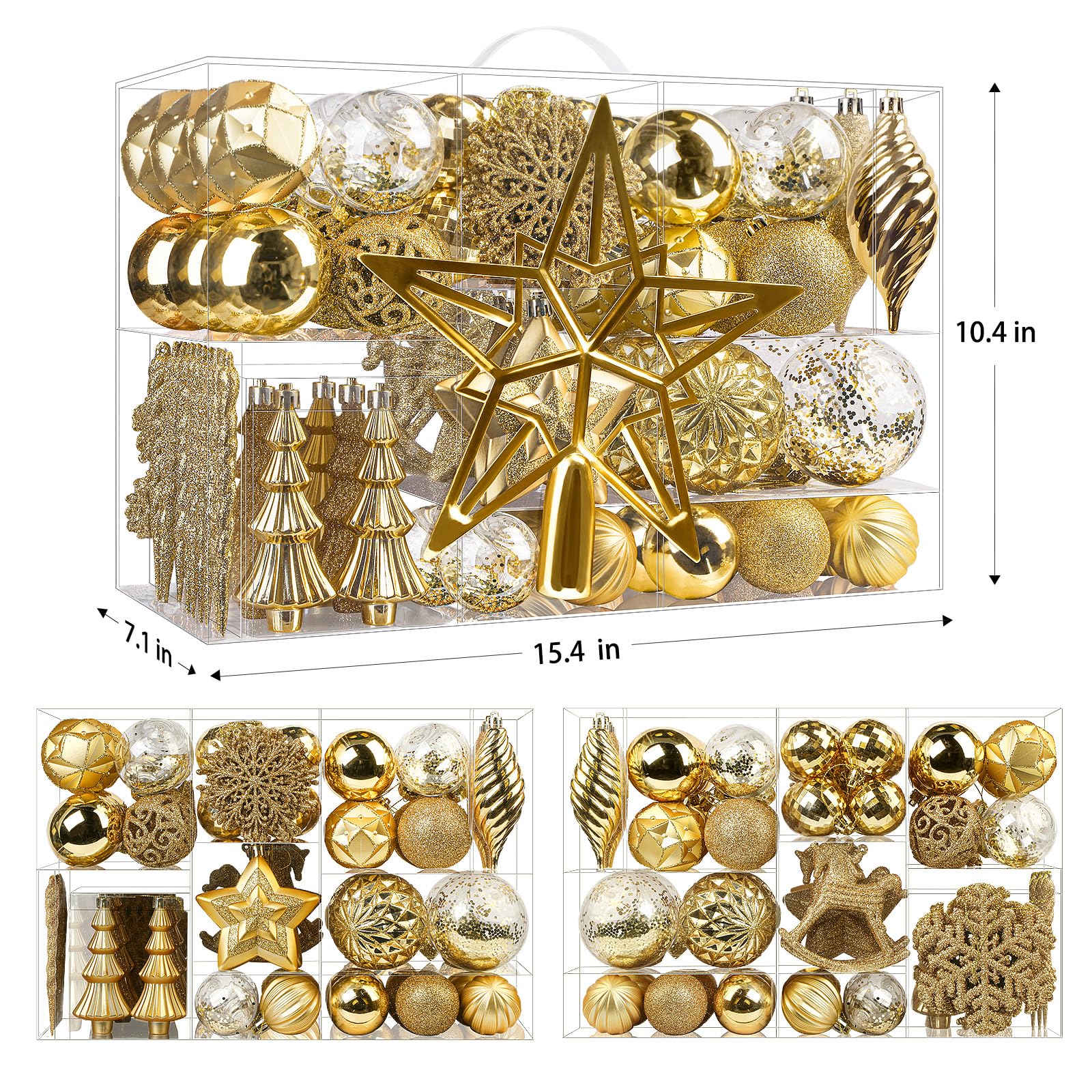 ✨ Luxury Gold Christmas Tree Ornament Set - 100 Pieces | Create Perfect Holiday Magic - Image 2