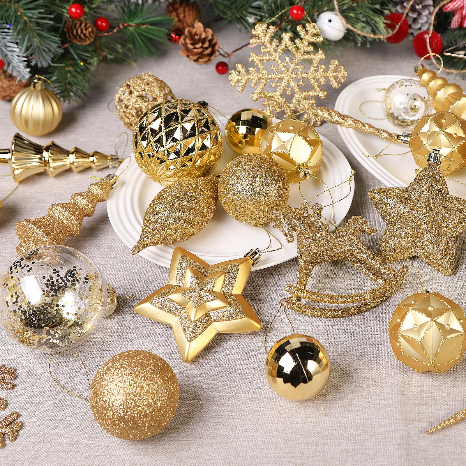 ✨ Luxury Gold Christmas Tree Ornament Set - 100 Pieces | Create Perfect Holiday Magic - Image 4