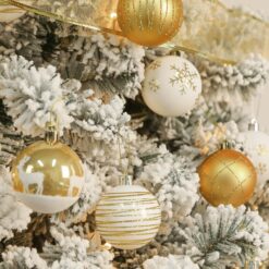 Alternative view of 30ct 2.36 Inch Gold & White Christmas Tree Balls Ornaments