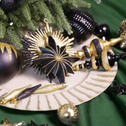 Alternative view of 80 Ct Black and Gold Christmas Ball Ornament Set