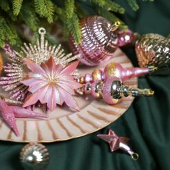 Alternative view of 80ct Pink and Gold Christmas Ball Ornament Set