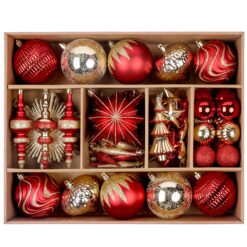 80ct Red and Gold Christmas Ball Ornaments