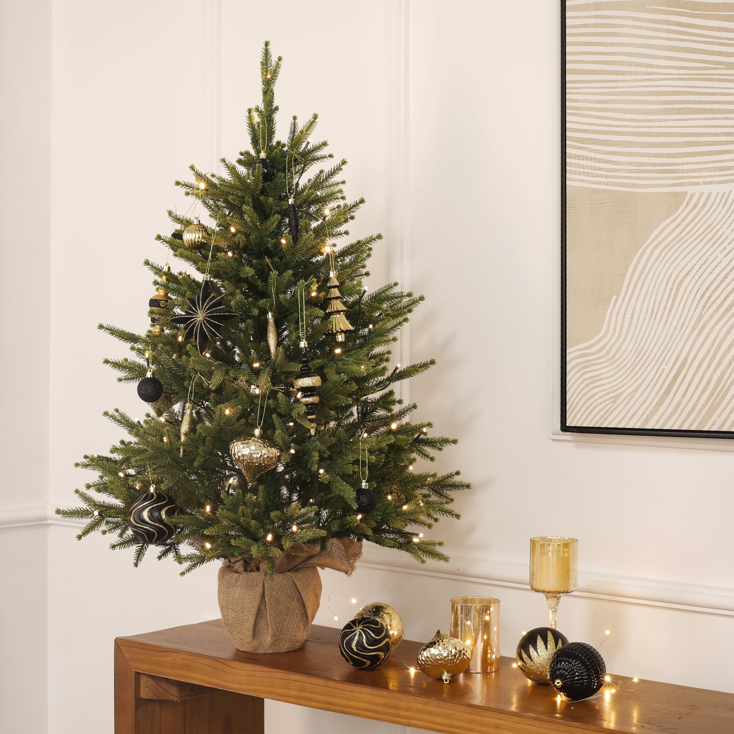 80pcs Black and Gold Christmas Balls Ornaments Set with Lanyards - Image 4