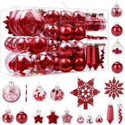 ILluminatedtrees 86PCS Red Christmas Ball Decoration Set
