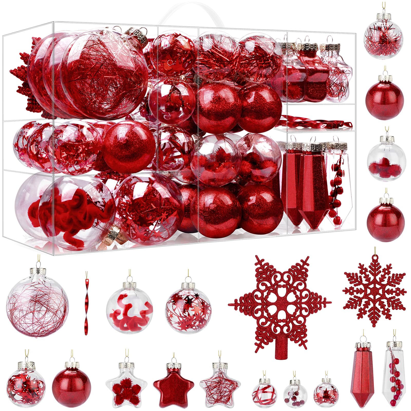 ILluminatedtrees 86PCS Red Christmas Ball Decoration Set