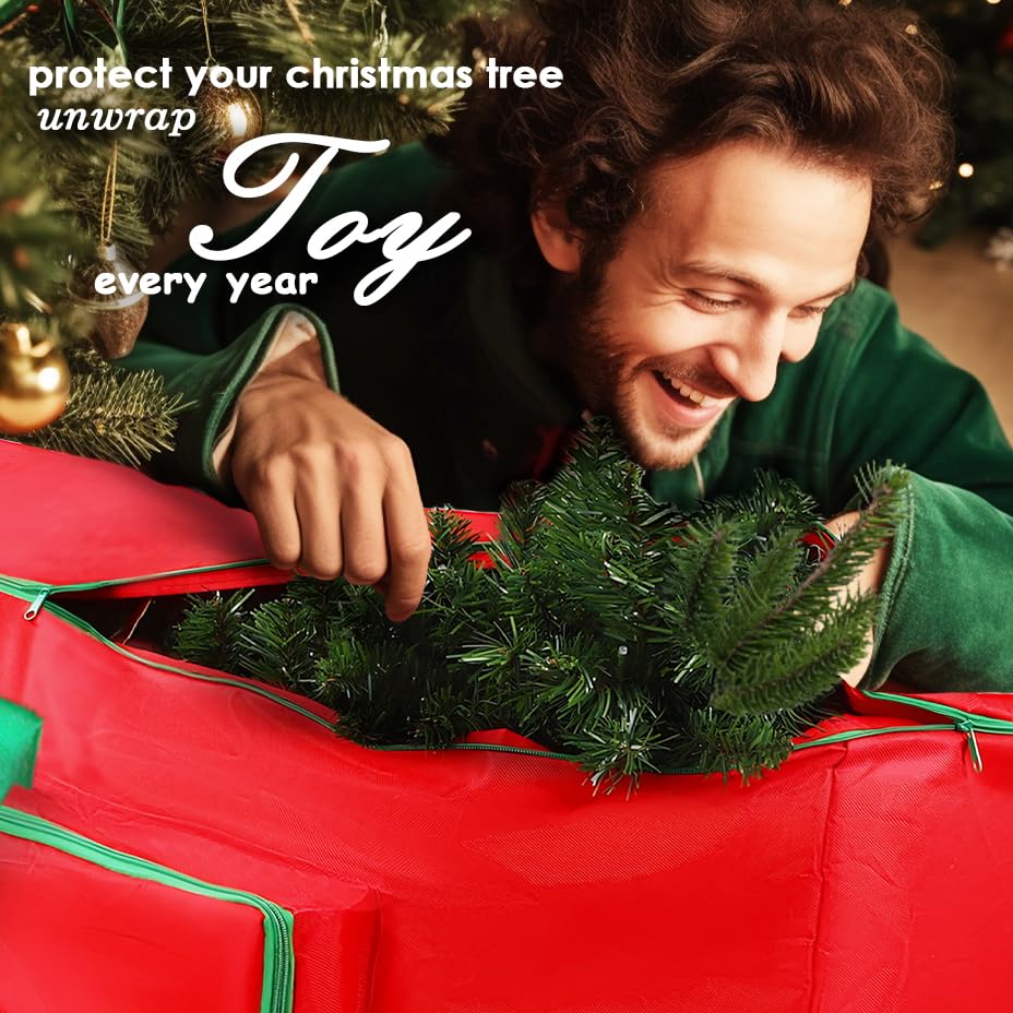 Funny Cute Santa Claus and Reindeer Print Christmas Trees Storage Bag - Image 10