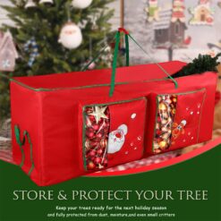 Alternative view of Funny Cute Santa Claus and Reindeer Print Christmas Trees Storage Bag