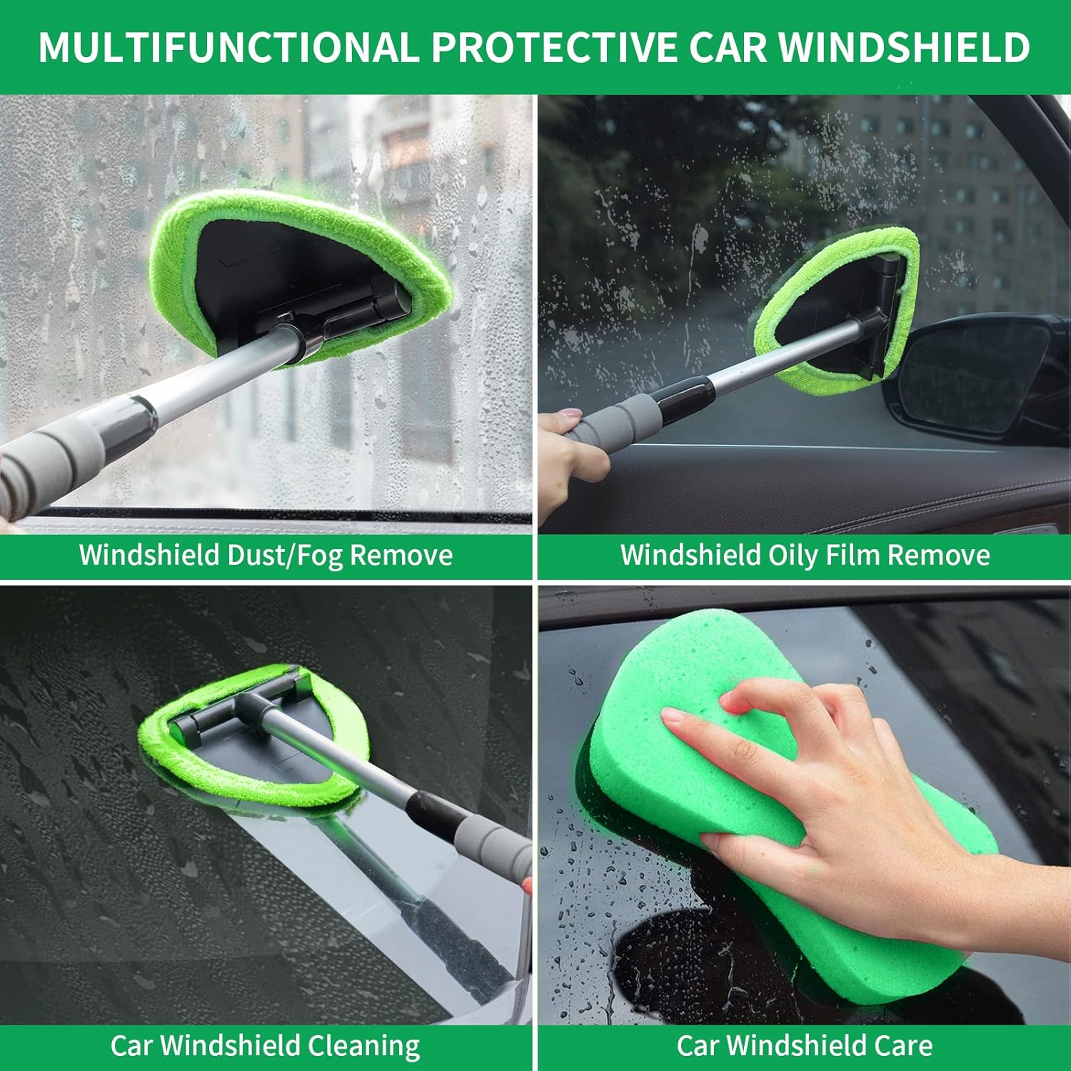 Easy Defogging in Seconds👍Microfiber Windshield Cleaner with Extendable Handle - Image 4