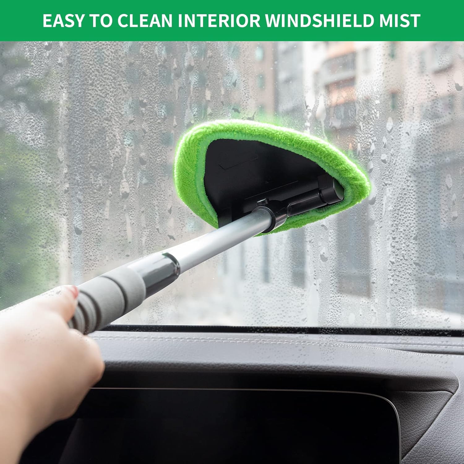 Easy Defogging in Seconds👍Microfiber Windshield Cleaner with Extendable Handle - Image 6