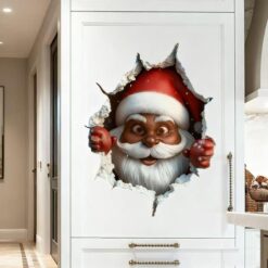 💥🎁"Santa's Breaking In!" 🎅🏿🎅Creative Christmas Wall Stickers