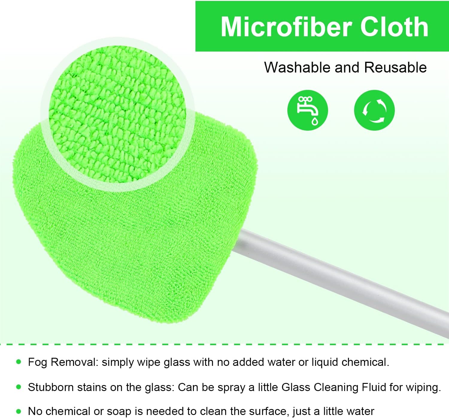 Easy Defogging in Seconds👍Microfiber Windshield Cleaner with Extendable Handle - Image 8