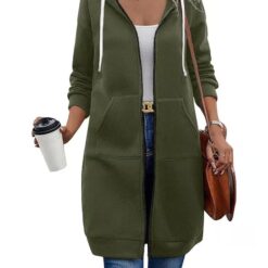 Alternative view of Women Casual Zip up Polyester Hoodies