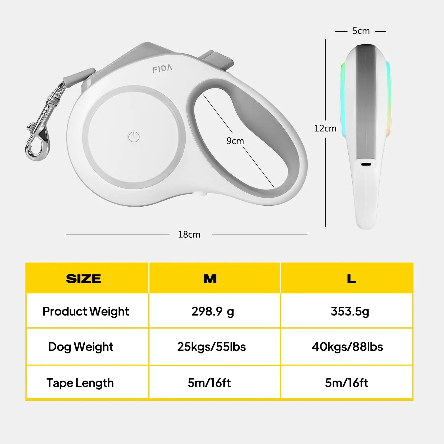 FIDA LED Lighted Retractable Dog Leash - Image 7