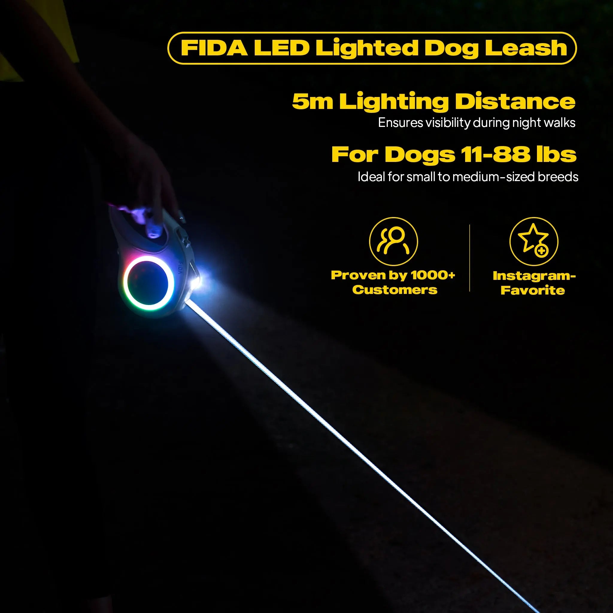 FIDA LED Lighted Retractable Dog Leash - Image 10