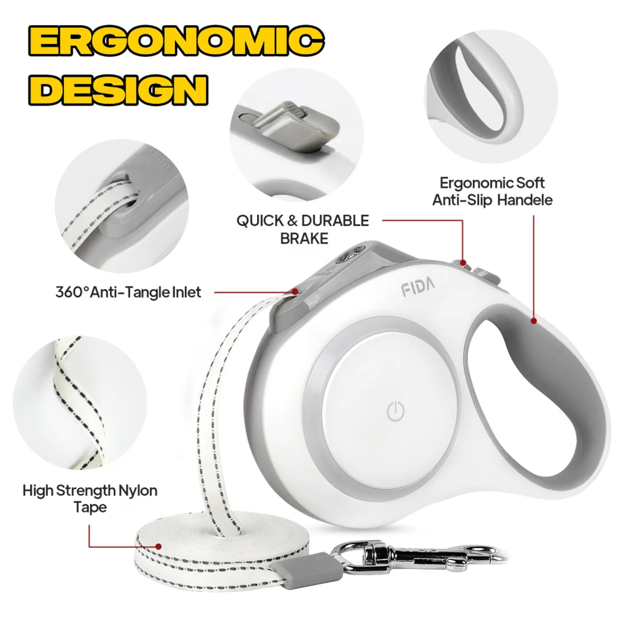 FIDA LED Lighted Retractable Dog Leash - Image 5